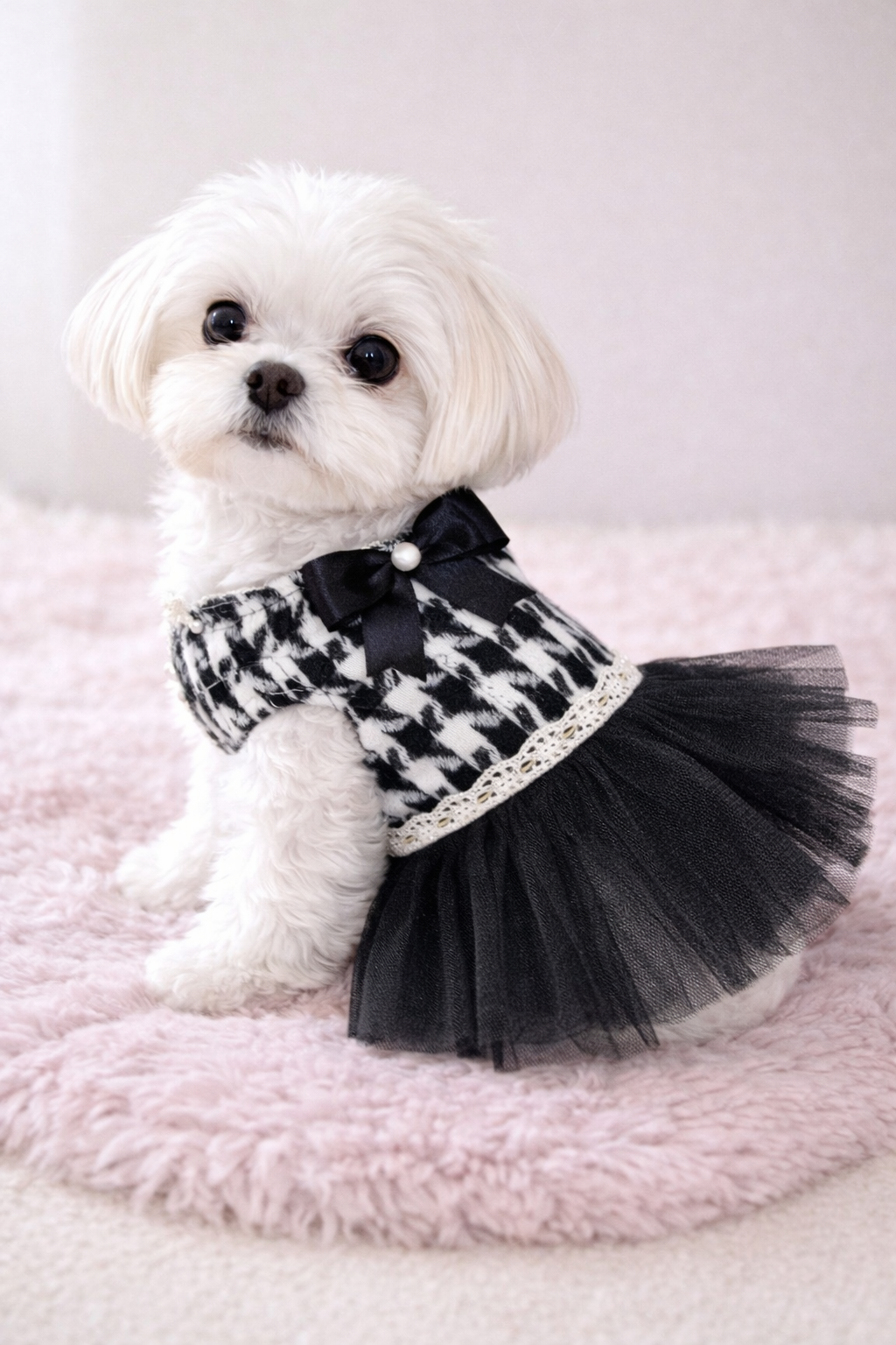 Vestido negro con blanco para Perro Marca Braco (M)