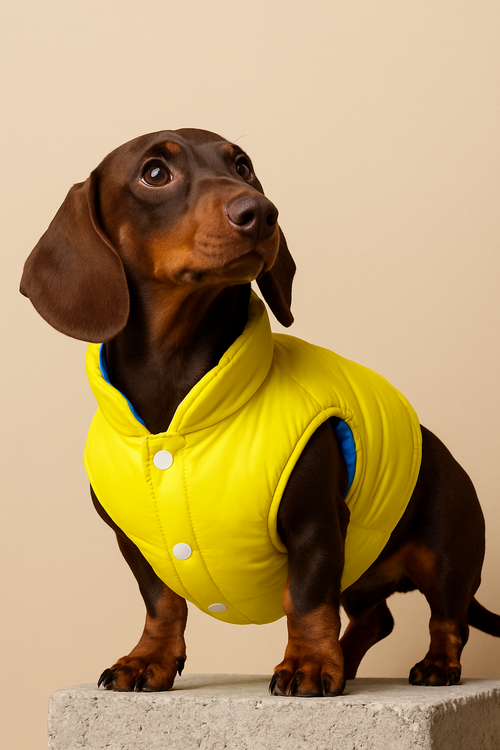 Chaleco para Perro Amarillo con Azul, Colección Braco Kids, Marca Braco