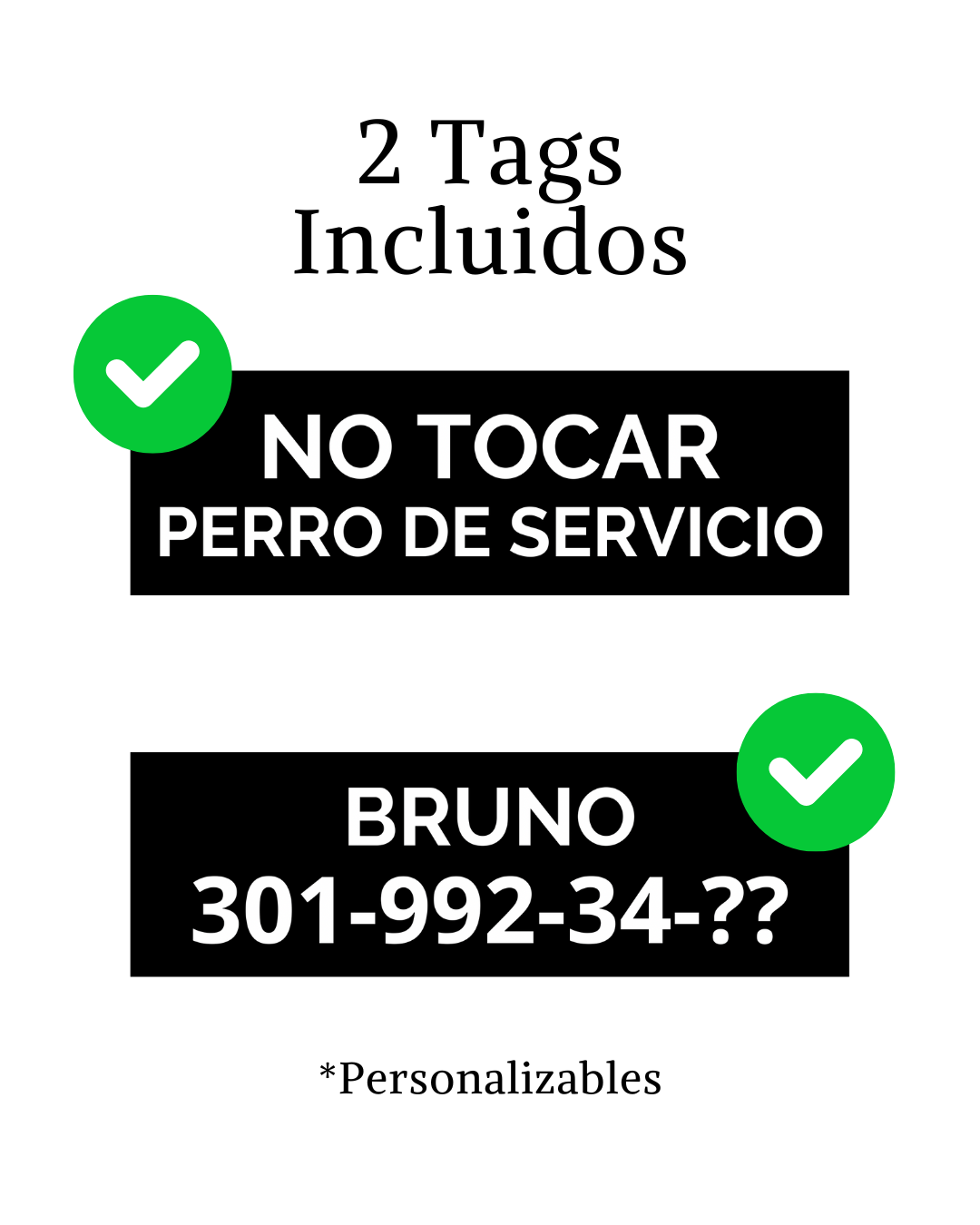 Pechera de Apoyo Emocional + Correa + 2 Tags Personalizados (MARCA BRACO)