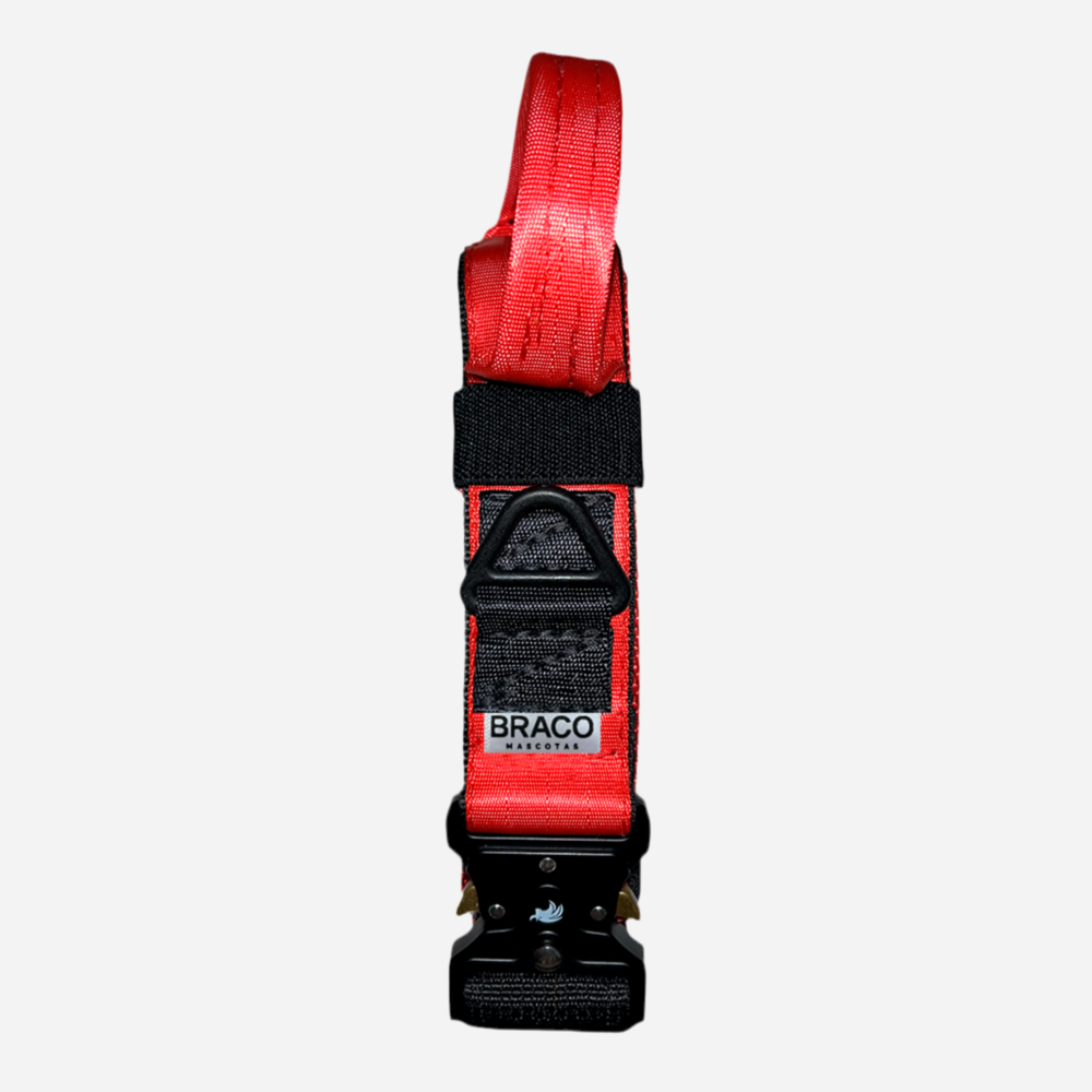 Collar Táctico de Identificación  para Perro Color Rojo, C. Gladiador, Marca Braco