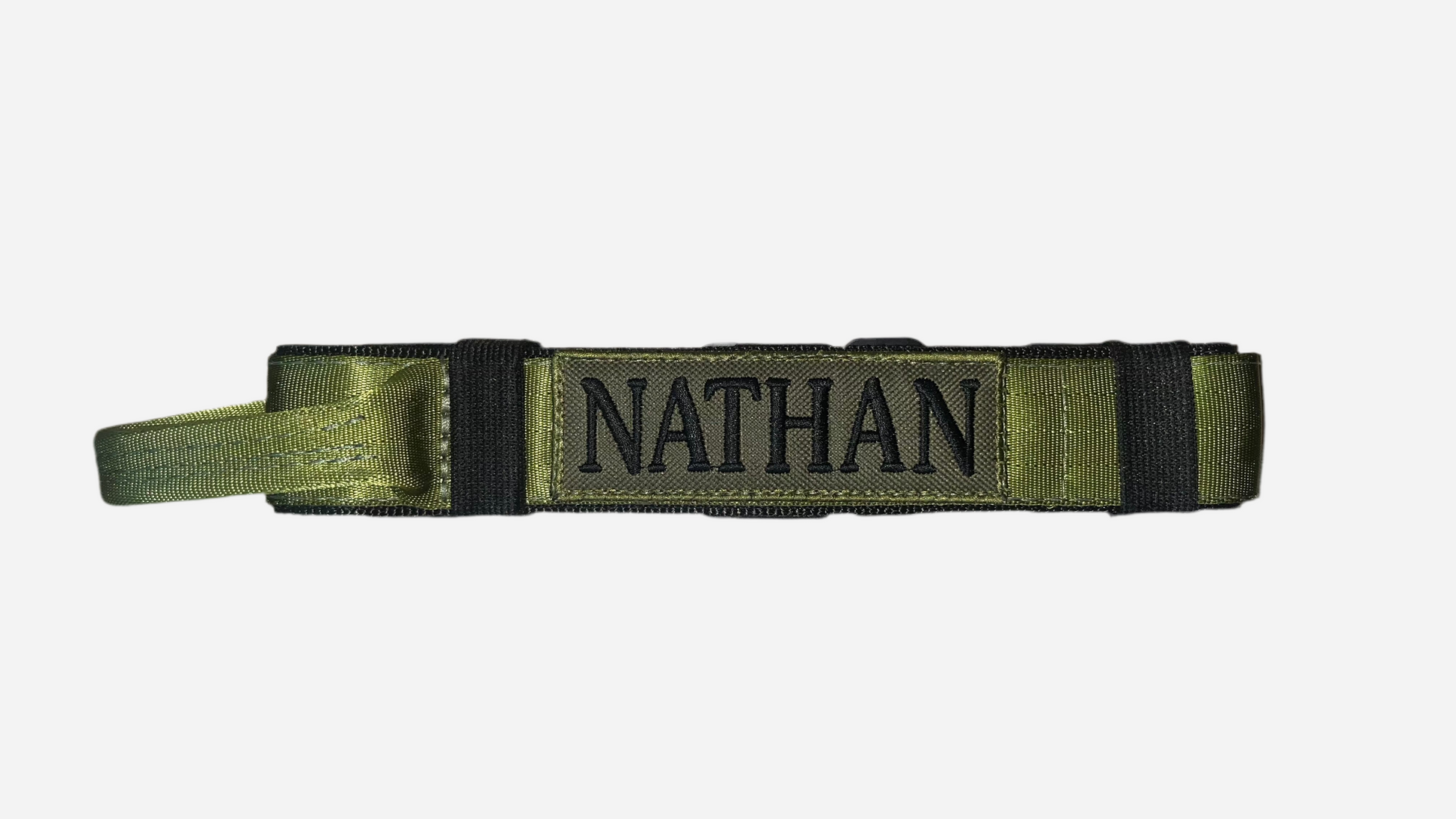Collar Táctico de Identificación  para Perro Color Verde Militar, C. Gladiador, Marca Braco