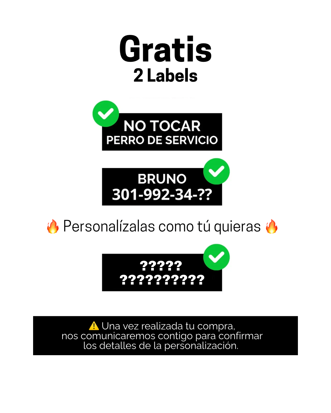 Combo Pechera de Apoyo Emocional + 2 Tags Personalizados Marca Braco